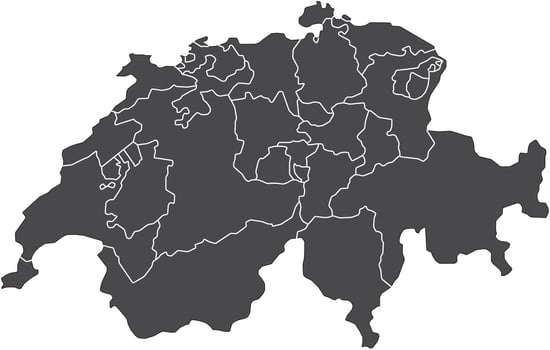Switzerland Political Outline Map vector