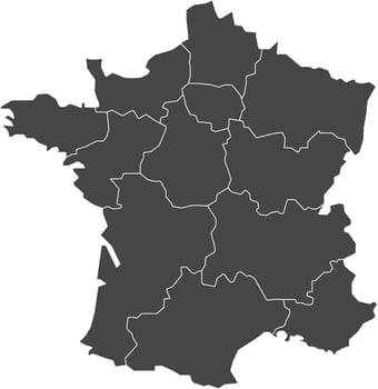 France Political Outline Map vector