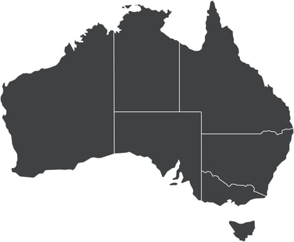 Printable Blank Map of Australia vector