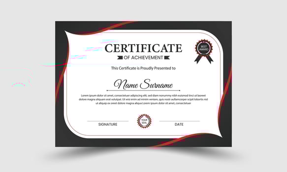 Certificate design, creative modern certificate of achievement design template vector
