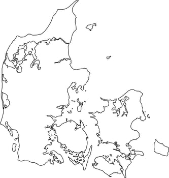 Printable Blank Map of Denmark vector