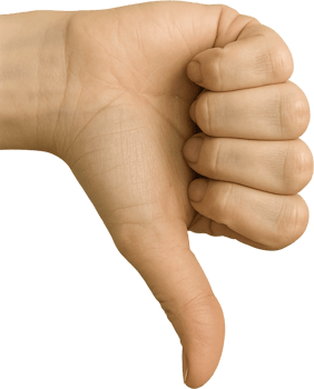 A thumb up sign is shown in a hand png