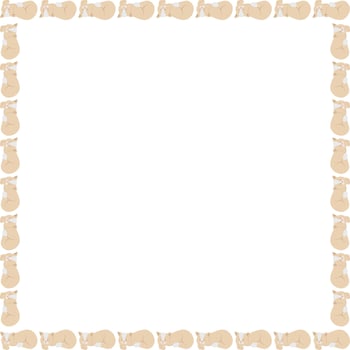 Square frame of cute domestic animals. Black cat illustration vector