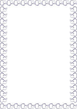 Rhino line drawing frame. Wildlife animal on white background border with empty space for your text vector