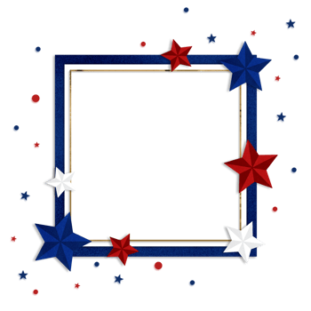 A patriotic frame with stars and red, white and blue stars png