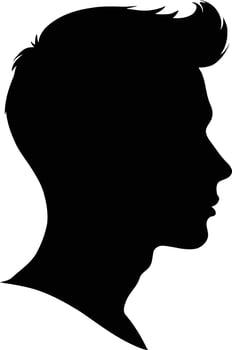teen boy side face silhouette set nine unique versions showing youthful features different hairstyles perfect for digital art and character development vector