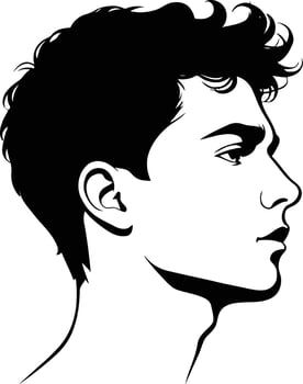 youthful teenage boy side face collection with nine unique profile silhouettes detailed hairstyles and expressions art for animation and character sheets vector