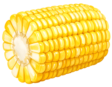 boiled corn cut section watercolor isolated background png