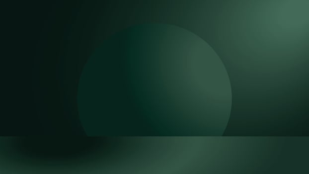 Dark green studio background with gradient, light glow, and circle vector