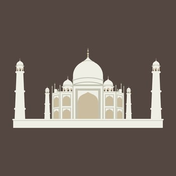 Taj mahal isolated vector