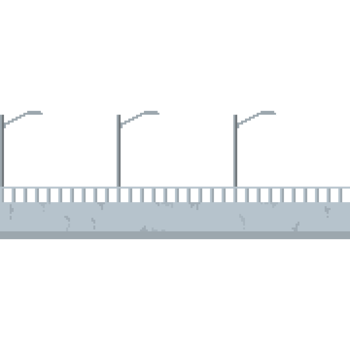Pixel Art Pedestrian Overpass with Street Lights. Urban City Pedestrian Overpass png