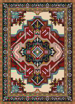 WebRed Persian Carpet Design, Vintage Carpet vector