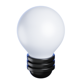 White Light Blub Isolated. Cartoon Style Electric Home Appliances Icon Concept. 3D Rendered Illustration. png