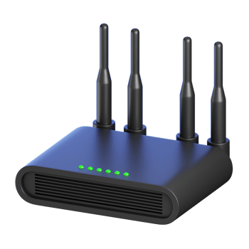 Black Wi-Fi Router Isolated. Cartoon Style Office Electronic Equipment Icon Concept. 3D Rendered Illustration. png