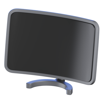 Gaming Curved Monitor Isolated. Cartoon Style Office Electronic Equipment Icon Concept. 3D Rendered Illustration. png