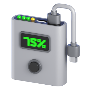 Power Bank Isolated. Cartoon Style Office Electronic Equipment Icon Concept. 3D Rendered Illustration. png