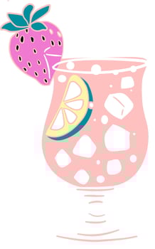 Strawberry lime juice glass vector
