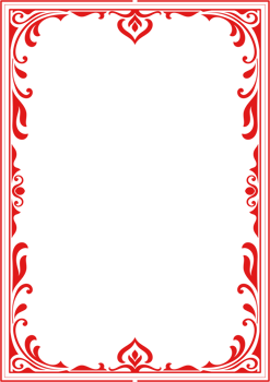 Red vintage photo frame, book cover decoration frame, A4 frame transparent background png