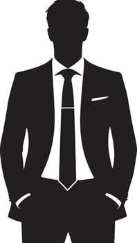 Silhouette of a Man in a Suit with Hands in Pockets vector