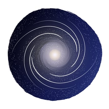 Illustration of spiral galaxy with abstract swirl texture and cosmic shape vector