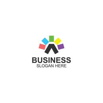 colorful letter a logo design for company or business with creative illustration vector