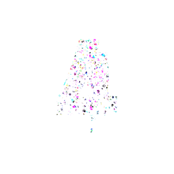Colorful speckled number four illustration png