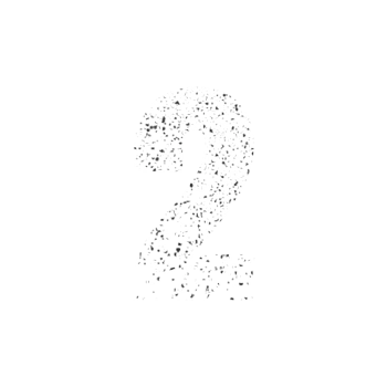 Abstract textured number two symbol png