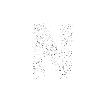 Abstract textured letter N formed by small dark particles png