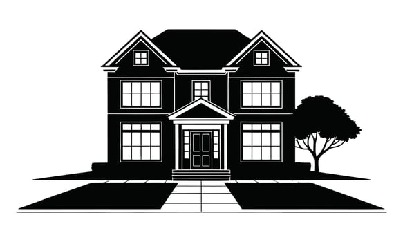 Abstract geometric shapes and lines home design silhouette vector