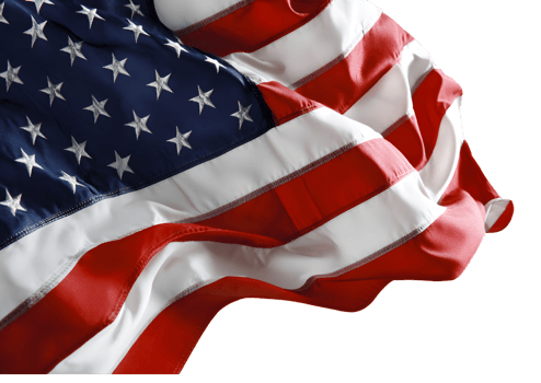 Waving American flag with vibrant colors on a transparent background in format for patriotic themes. png