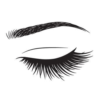 Elegant eye and eyebrow silhouette vintage art for beauty and fashion designs vector