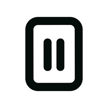 Minimalist Outline Rounded Rectangle Pause Button UI Element Icon vector