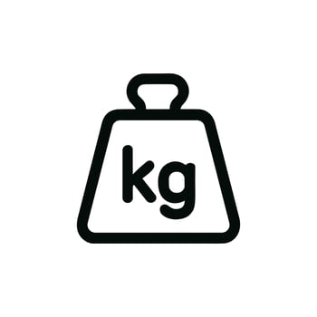 Simple Outline Style Weight Kilogram Symbol for Measurement Icon vector