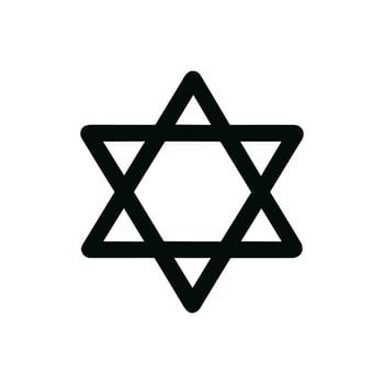 Simple Line Style Star of David Outline Religious Symbol Icon vector