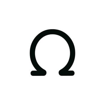 Simple Black Outline Greek Omega Letter Lowercase Symbol Illustration vector