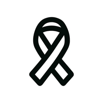 Outline Simple Flat Awareness Ribbon Symbol Hope Support Icon vector