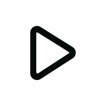 Rounded Line Play Button Simple Sign Interface Element Icon vector