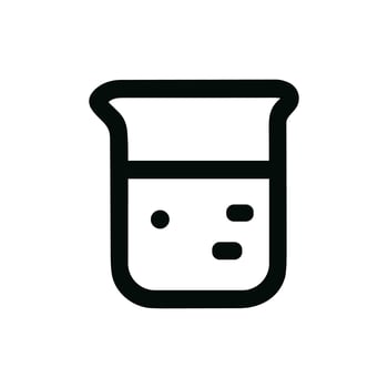 Line Art Beaker Liquid Experiment Chemical Minimalist Science Icon Illustration vector