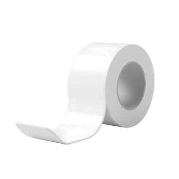 White adhesive tape roll isolated on transparent background for office use png