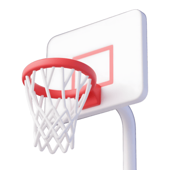 Close up of a basketball hoop isolated on transparent background png
