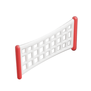 Close up of a volleyball net isolated on transparent background png
