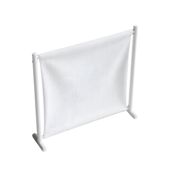 White photography backdrop screen isolated on transparent background studio shot png