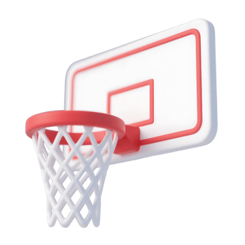 Basketball hoop with net isolated on transparent background png