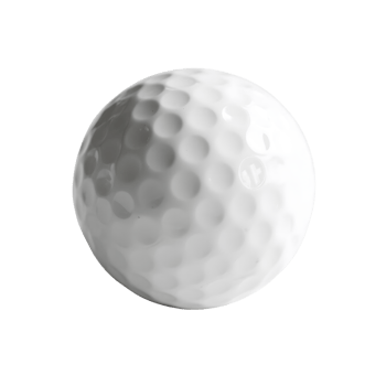 White golf ball isolated on transparent background for sports game png