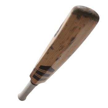 Wooden cricket bat with taped handle isolated on transparent background png
