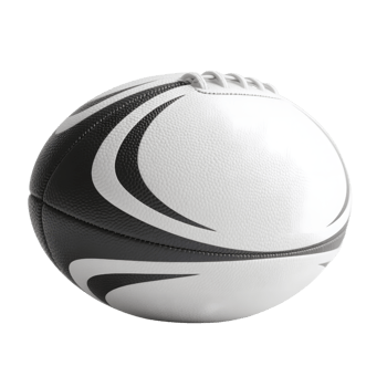 Rugby ball with black stripes isolated on transparent background png