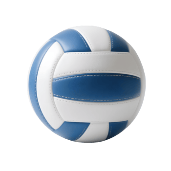 Blue and white volleyball isolated on transparent background png