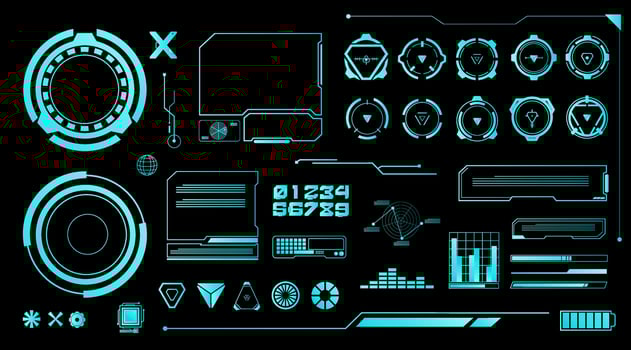 Futuristic Blue Interface in Cyber style Design vector