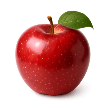 Fresh Red Apple with Green Leaf png
