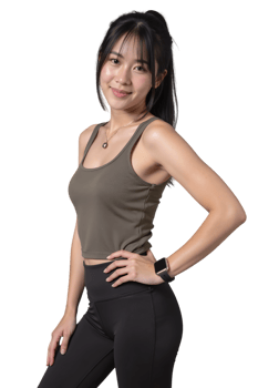 a woman in a tank top and leggings png